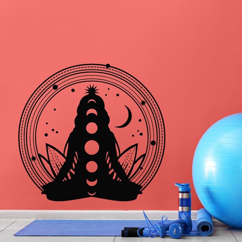SnappySticker SnappySticker Lotus Pose Wall Sticker PVC Vinyl Easy to Stick 27 X 27 