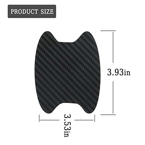Buylogy (Black) 4Pcs Car Door Handle Cup Stickers, Carbon Fiber Scratch Auto Door Protective Film, Non-Marking Car Door Bowl Protector,Handle Paint Cover Guard - Carbon Fibre - Image 2