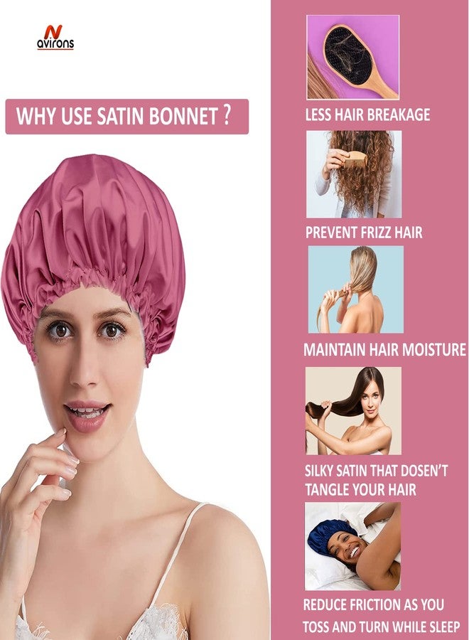 Avirons Silk Hair Bonnet with Eye Mask for Sleeping | Silk Satin Bonnet Cap for Sleeping, Double Layer, Adjustable Night Hat | Sleeping Mask Blind Fold for Comfortable Sleep in Travelling - Image 5