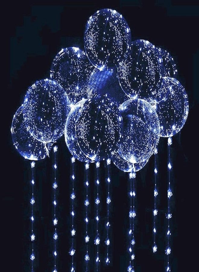 10 PACKS LED Bobo Balloons,Transparent LED Light Up Balloons,Helium Style Glow Bubble Balloons with String Lights for Party Birthday Wedding Festival Decorations (White) - Image 2
