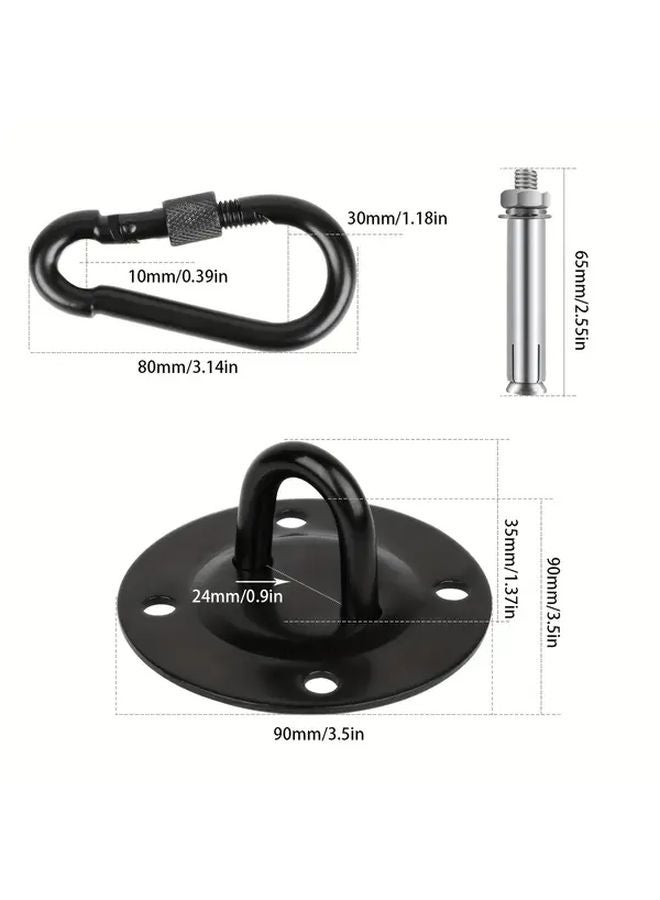 Black Heavy Duty Stainless Steel Swing Hooks 360 Rotatable Ceiling Hangers for Hammocks Chairs Lights - Image 4