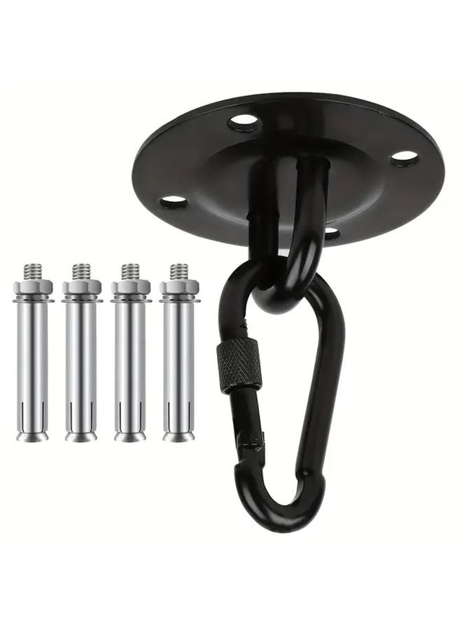 Black Heavy Duty Stainless Steel Swing Hooks 360 Rotatable Ceiling Hangers for Hammocks Chairs Lights - Image 2