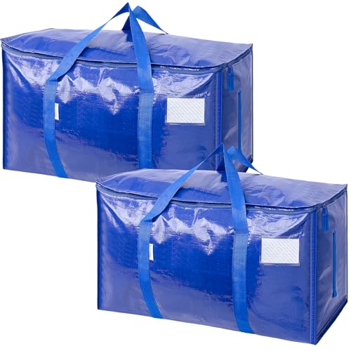 TICONN 2 Pack Extra Large Moving Bags with Zippers & Carrying Handles, Heavy-Duty Storage Tote Moving Boxes for Space Saving - Image 1