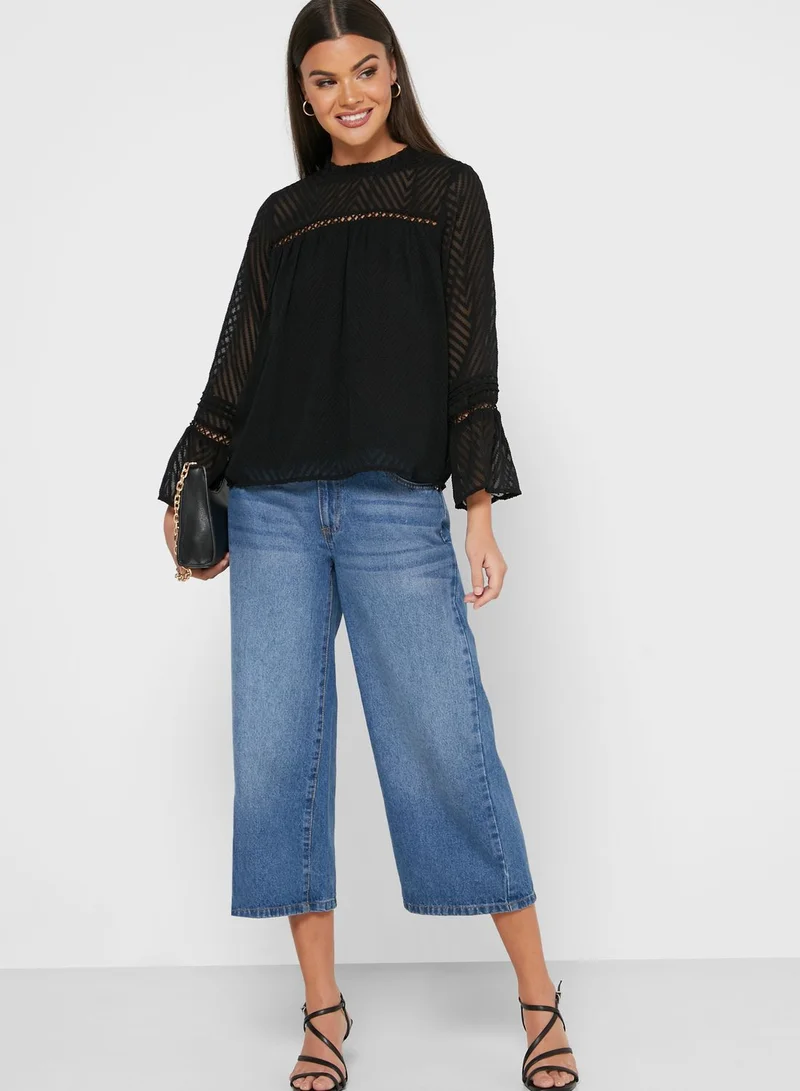 ONLY High Neck Flute Sleeve Top
