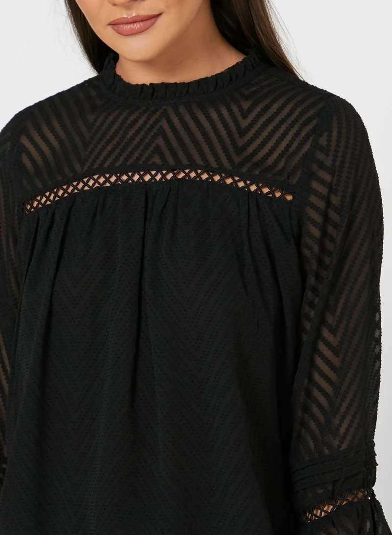 ONLY High Neck Flute Sleeve Top