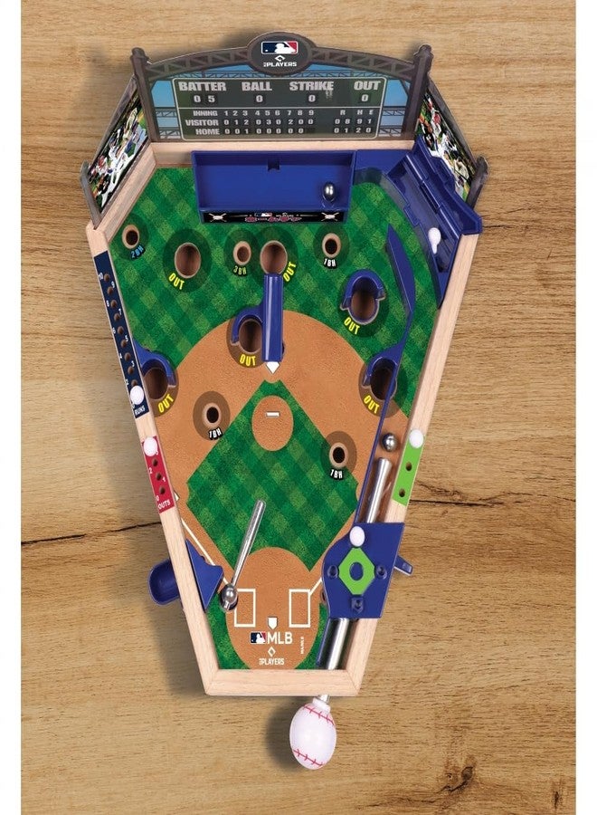 Ambassador Games MLB Wooden Pinball Baseball Game 14 x 12 x 8 inches - Image 2