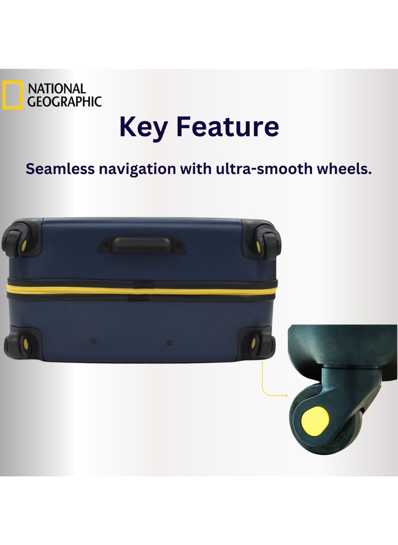 NATIONAL GEOGRAPHIC National Geographic Arete ABS Hard Case Carry-On Small Cabin Travel Suitcase Navy, Durable Lightweight Travel Luggage, 4 Wheel Trolley Bag with TSA Combination Lock (20 Inch).  - Image 3