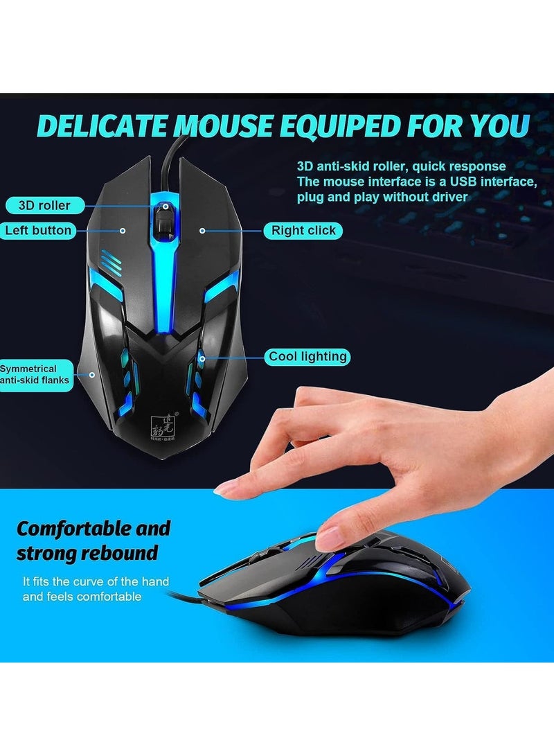 G21 Computer Gaming Keyboard and Mouse Combo : Keyboard with Flexible Polychromatic LED Lights Mechanical Feel Wired USB Working Keyboard Mouse Set  - Image 5