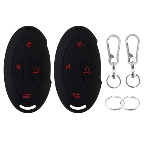 BDFHYK Silicone Key Fob Cover for Hyundai 20242026 Tucson Elantra Santa Fe Kona Sonata IONIQ457 Button Remote Key Protector with Key Ring Keychain2 PackBlackRedRed Button - Image 1