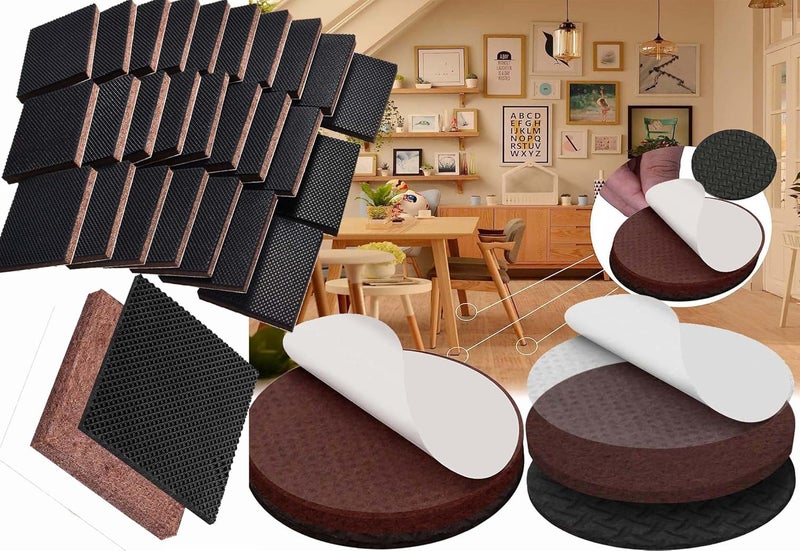 DIY Crafts DIY Crafts 4 Pcs, 7X7 INCH 175mm Square, Self Adhesive Non Slip Home Door Handle Furniture Wall Glass Gripper Anti-Vibration Shock Universal Rubber Silent Feet Pads Table Floor Protector (4, 7 INCH)  - Image 2