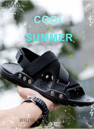 Trendy Open Toe Outdoor Sandals for Men with Velcro Heel Lightweight Breathable Cool Non-slip Beach Slippers Comfortable Wear-Resistant Shockproof Driving Flat Shoes with Elastic Soft Sole - pzsku/Z1CC1BE01C1D255A70F6AZ/45/1748848443/bb960507-e1f6-4b55-bb11-ae2e3c1d0027