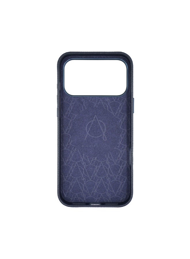 A-Case It’s My Case Amur Genuine Leather MagSafe Case for iPhone 17 Pro Max – Slim Fit Shockproof Protective Cover with Lychee Texture, Raised Camera Protection & Tactile Buttons – Blue - Image 3