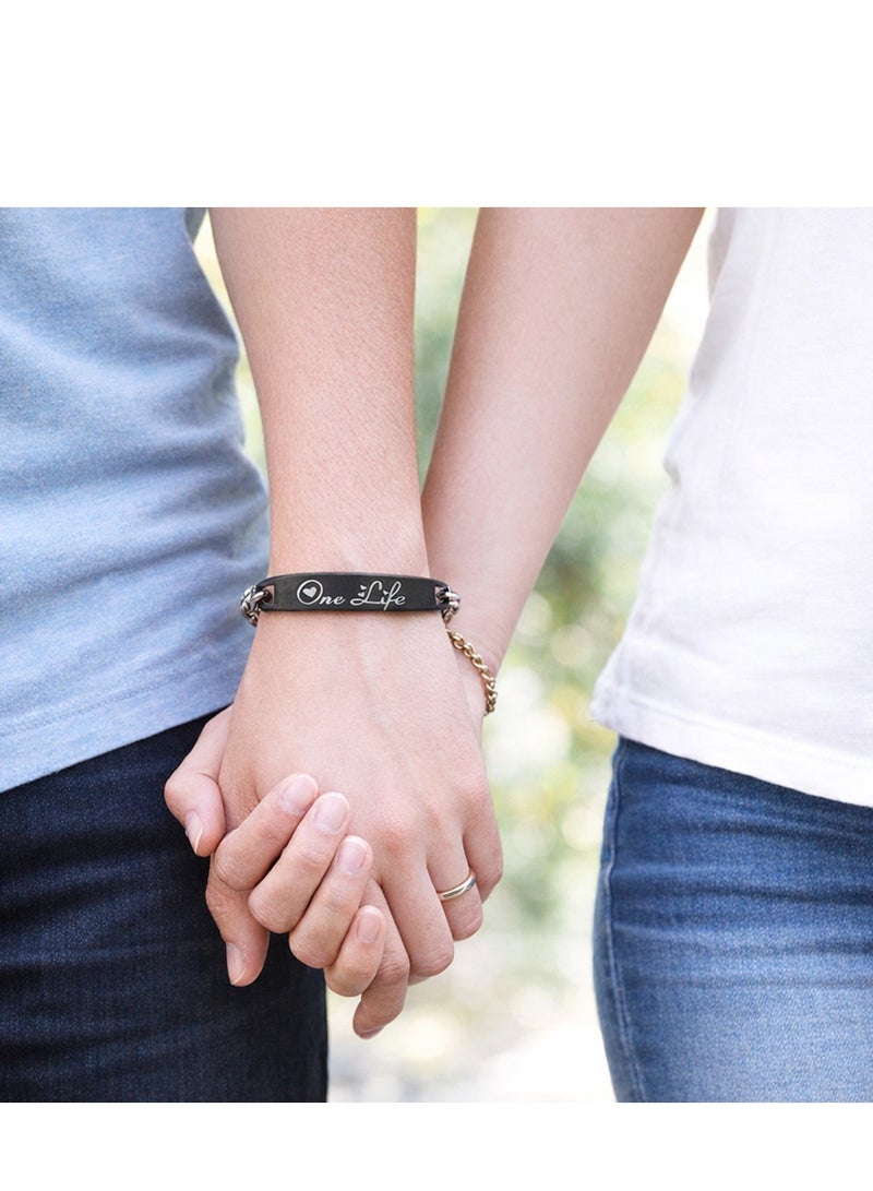 AMETOER Stainless Steel Letter Couple Bracelets | Versatile Cross-Border Fashion Hand Jewelry - Image 2