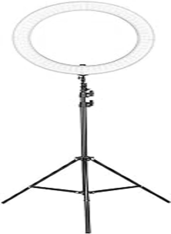 Adjustable LED Ring Light With Phone Stand And 3 Light Modes 3000K-5000K 10 Inch - Black White