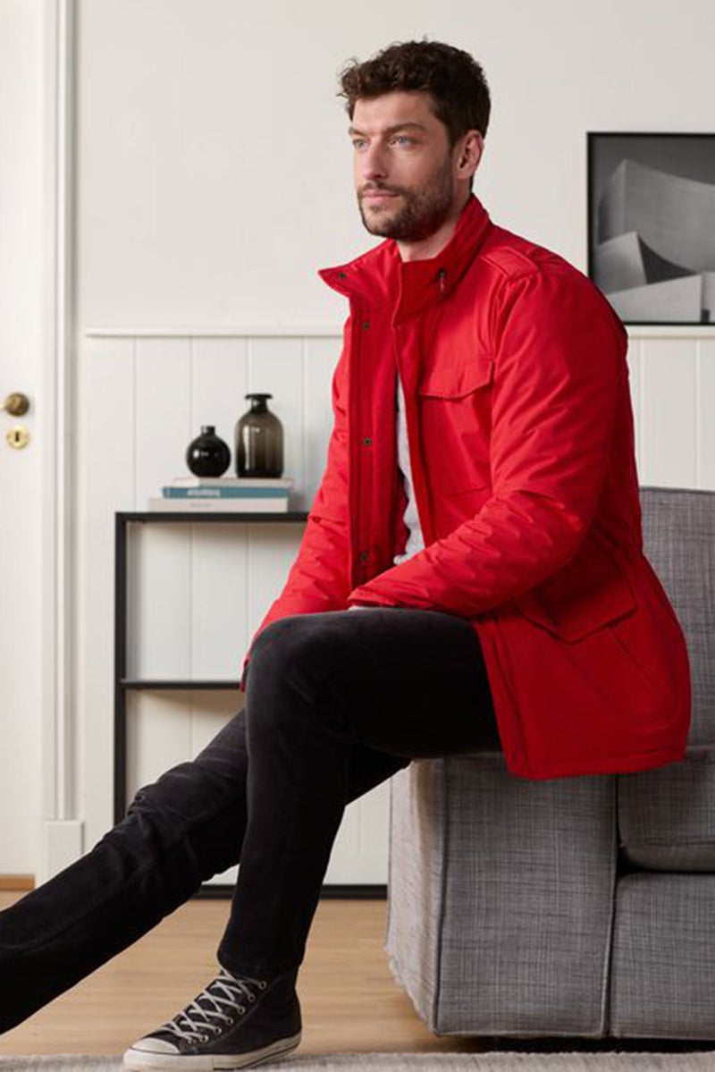 Tchibo Men High Neck Long Sleeve Knitted Jacket, Red - Image 1