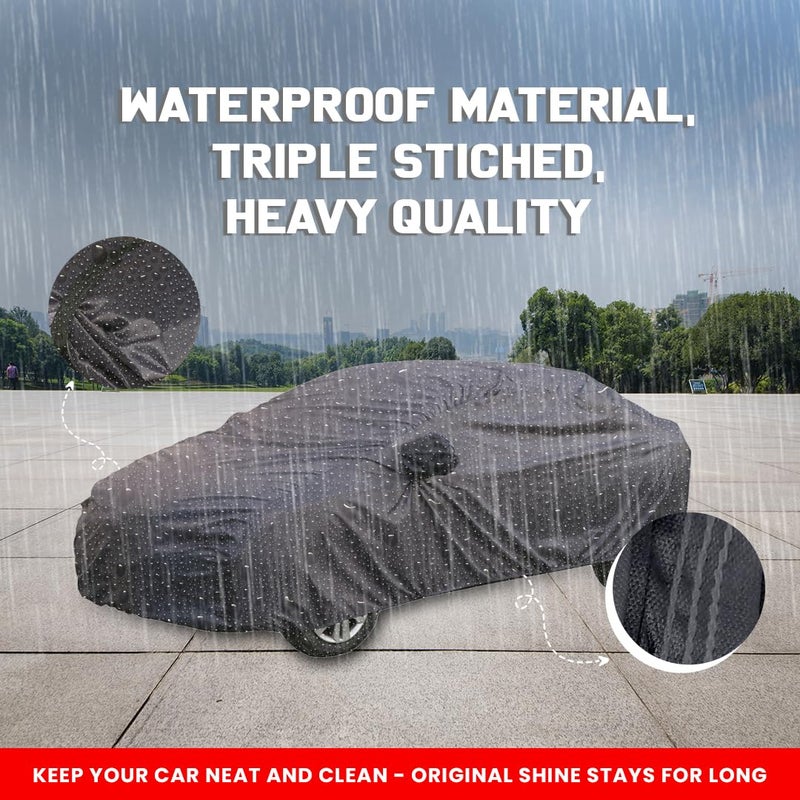 Autofact Waterproof Car Body Cover Compatible with Chevrolet Beat (2008 to 2017) with Mirror Pockets, 4 x 4 American Matty, Long Lasting Strong Durable Material, Grey Color - Image 2