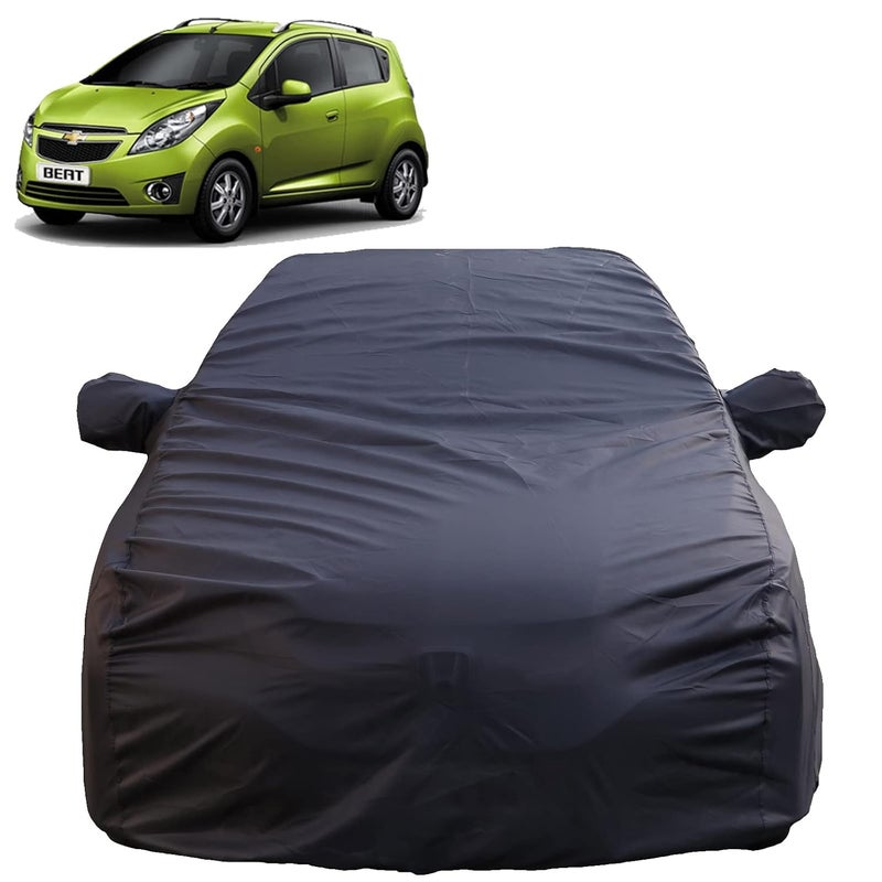 Autofact Waterproof Car Body Cover Compatible with Chevrolet Beat (2008 to 2017) with Mirror Pockets, 4 x 4 American Matty, Long Lasting Strong Durable Material, Grey Color - Image 1