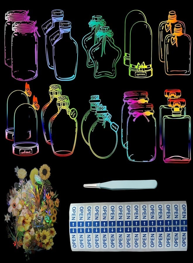 Lwlaboc 91 Pcs Homemade Bookmarks Kit,Colorful Sprout Bookmark and Pressed Flower Stickers,Bookmark Making Kit for DIY Beautiful Flower Page(Large Size) - Image 3