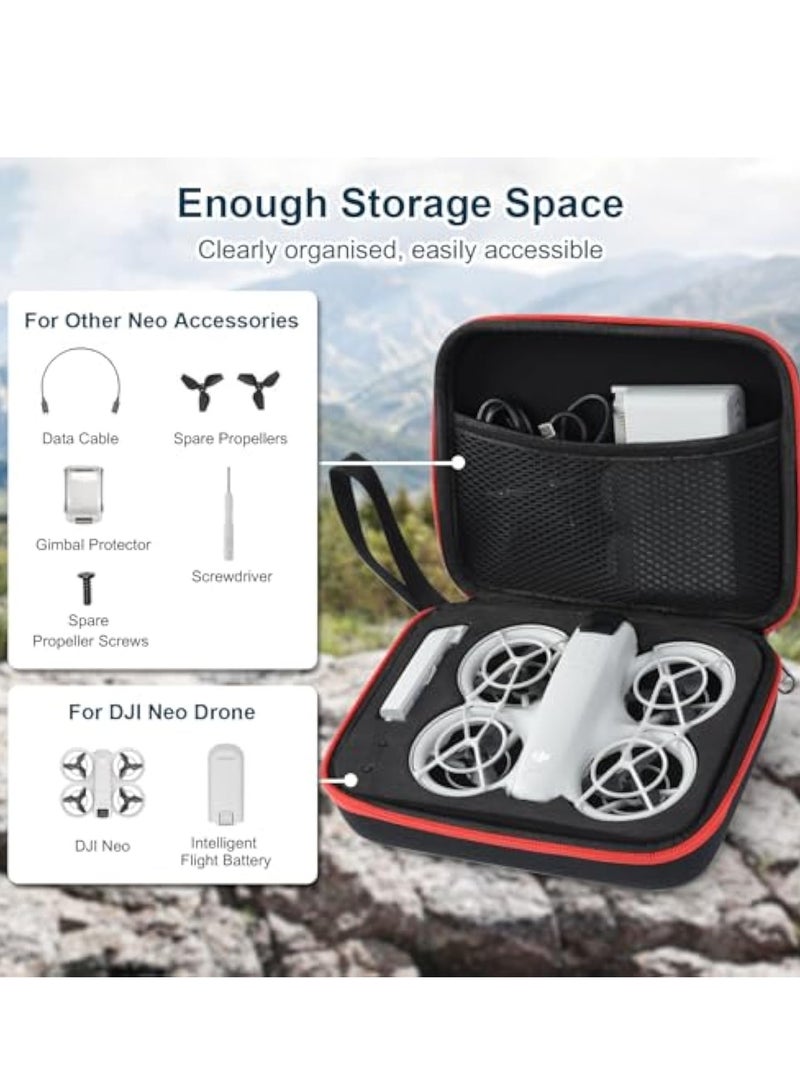 KASTWAVE Carrying Case for DJI Neo, Porable Travel Storage Bag for DJI NEO, Drone Aceessories, Portable Nylon Travel Storage Bag for DJI Neo, 8.2×6.2×2.3in, Black - Image 3