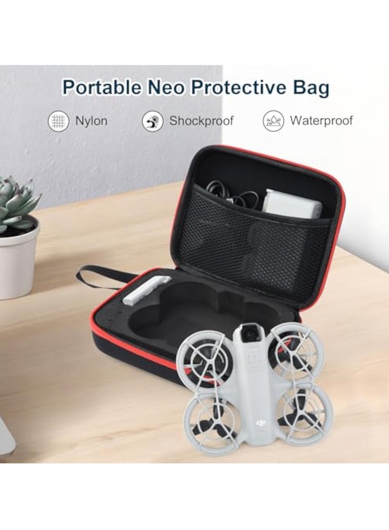 KASTWAVE Carrying Case for DJI Neo, Porable Travel Storage Bag for DJI NEO, Drone Aceessories, Portable Nylon Travel Storage Bag for DJI Neo, 8.2×6.2×2.3in, Black - Image 5