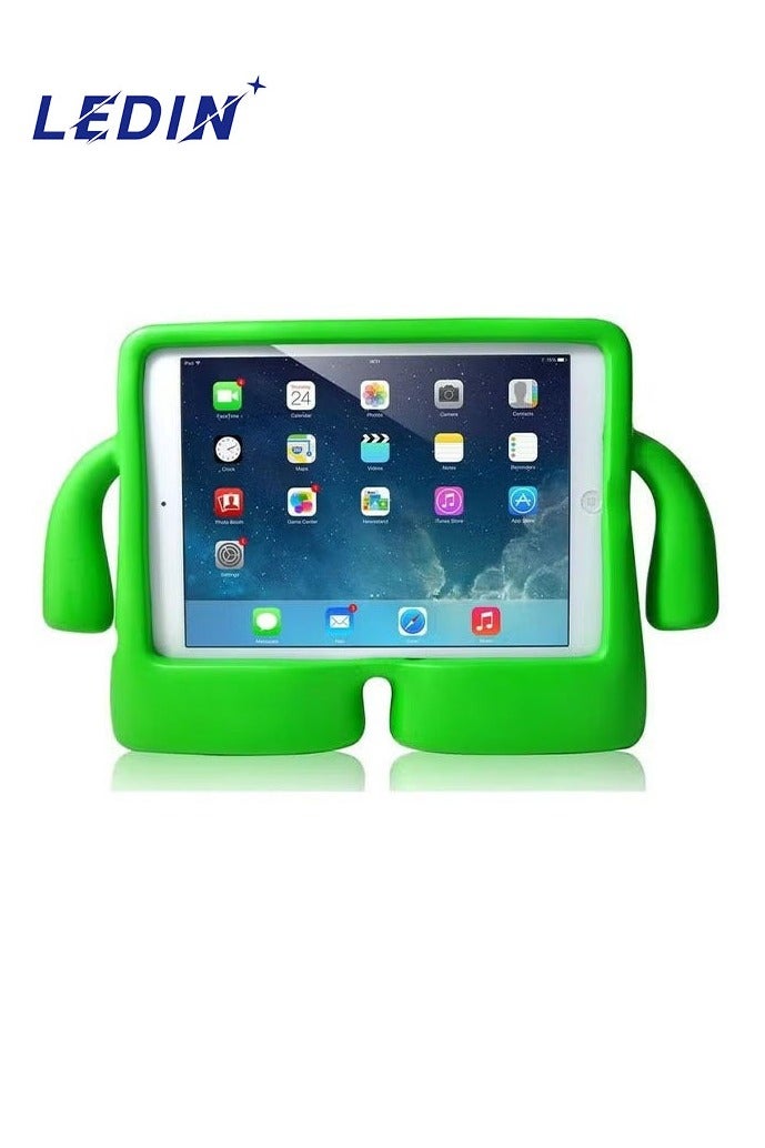 Kids Shock‑Proof EVA Case with Handle & Stand for iPad 10.2 9th Gen Bright Durable Cover(Green)