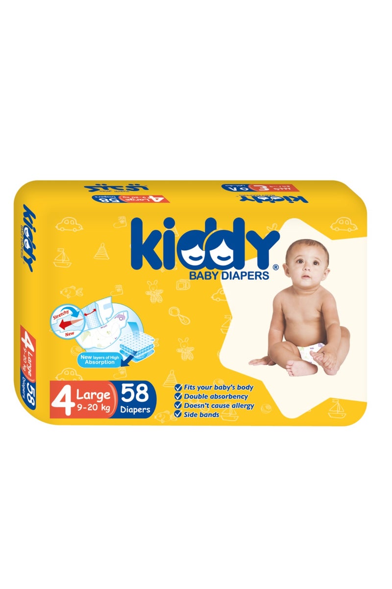 Kiddy 64-Piece Baby Diapers Large (Size 4) (9-20KG) - Image 1