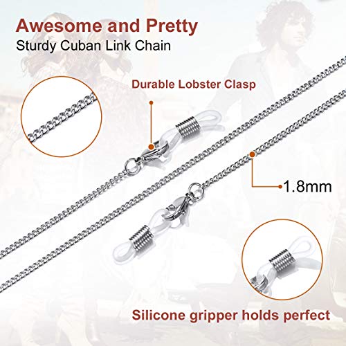 ChainsPro Glasses Chain, Durable and Sturdy Eyeglass Holders Around Neck, Gold/Silver/Black Eyeglasses Chain for Women - Image 5