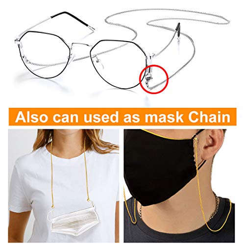 ChainsPro Glasses Chain, Durable and Sturdy Eyeglass Holders Around Neck, Gold/Silver/Black Eyeglasses Chain for Women - Image 4