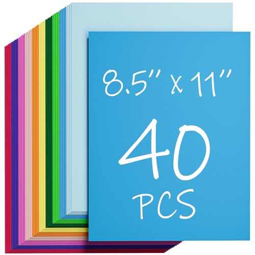 CreGear 40 Sheets Colored Cardstock Printer Paper 8.5 x 11, 10 Assorted Colors Card Stock, 180gsm/65lb Multicolor A4 Colorful Construction Paper for Crafting, Christmas DIY Card Making, Scrapbooking - Image 1