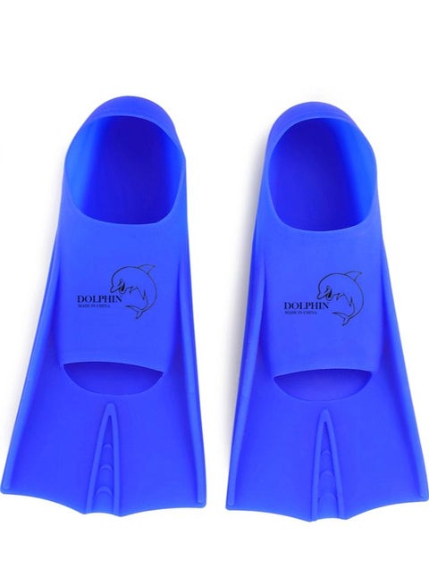 زعانف قصيرة للتدريب على السباحة من السيليكون، أزرق، Size XL (42-44)