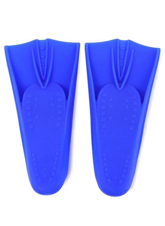 Dolphin Silicone Swim Training Short Fins, Blue, Size XL (42-44)  - Image 3