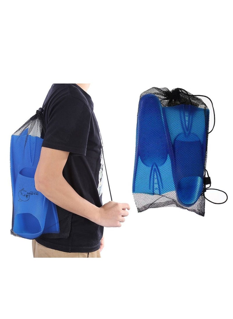 Dolphin Silicone Swim Training Short Fins, Blue, Size XL (42-44)  - Image 4