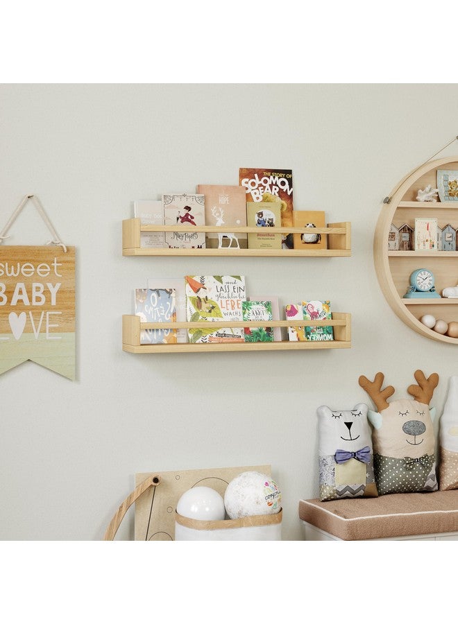 Onlysky Onlysky Set of 4 Wall-Mounted Kid's Bookshelf - Wood Floating Nursery Book Shelves - Durable Wood Construction - Ideal for Nursery Decor, Kids Room, Toy Storage  - Image 4