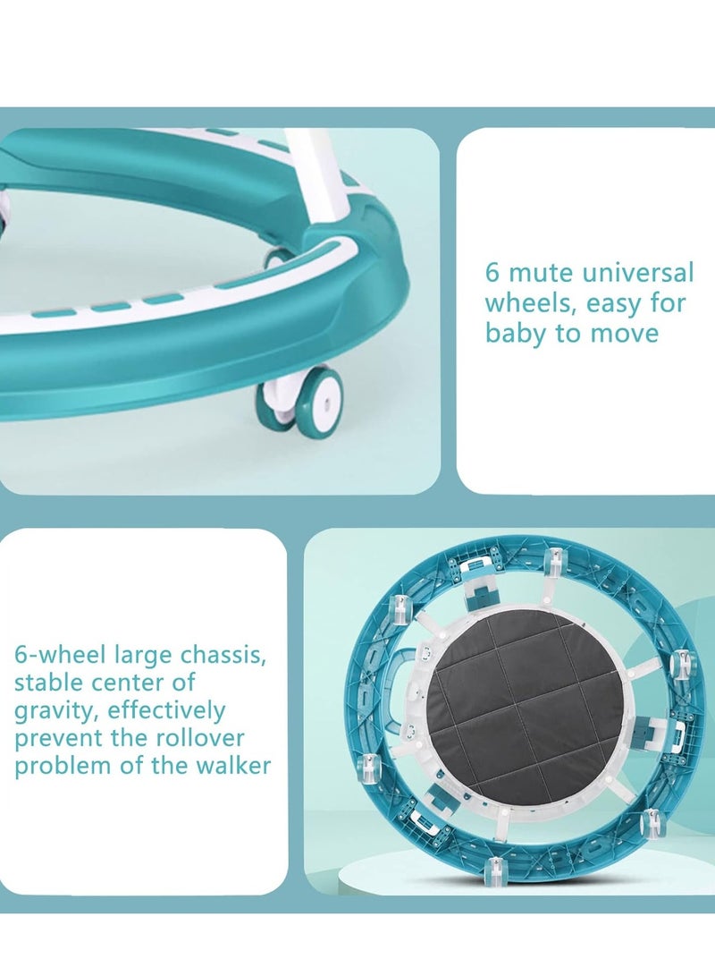 Multifunctional Height Adjustable 4 in-1 Baby Walker, Stroller with Removable Music Tray Toys, Foot Pads Safe and Comfortable for 6-18 Months - Image 4