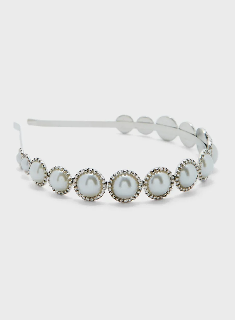ELLA Pearl Detail Metal Headband