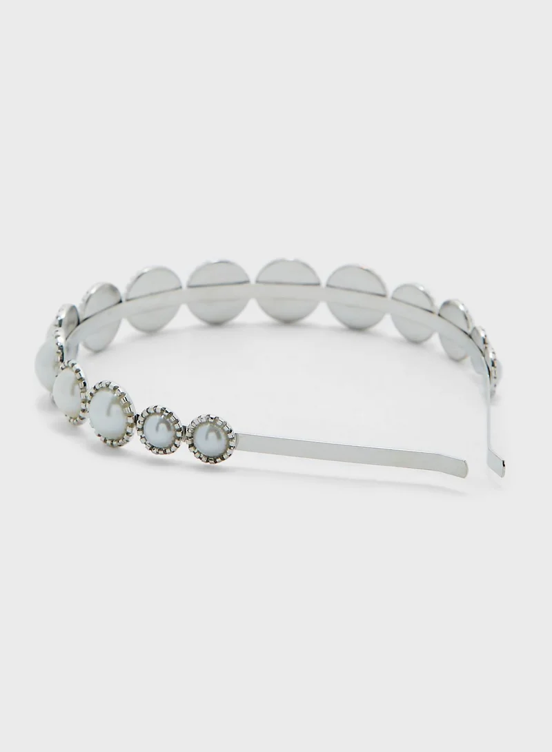 ELLA Pearl Detail Metal Headband