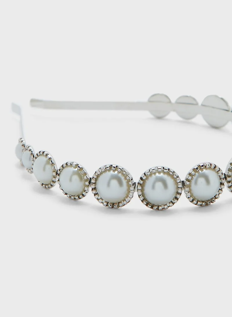 ELLA Pearl Detail Metal Headband