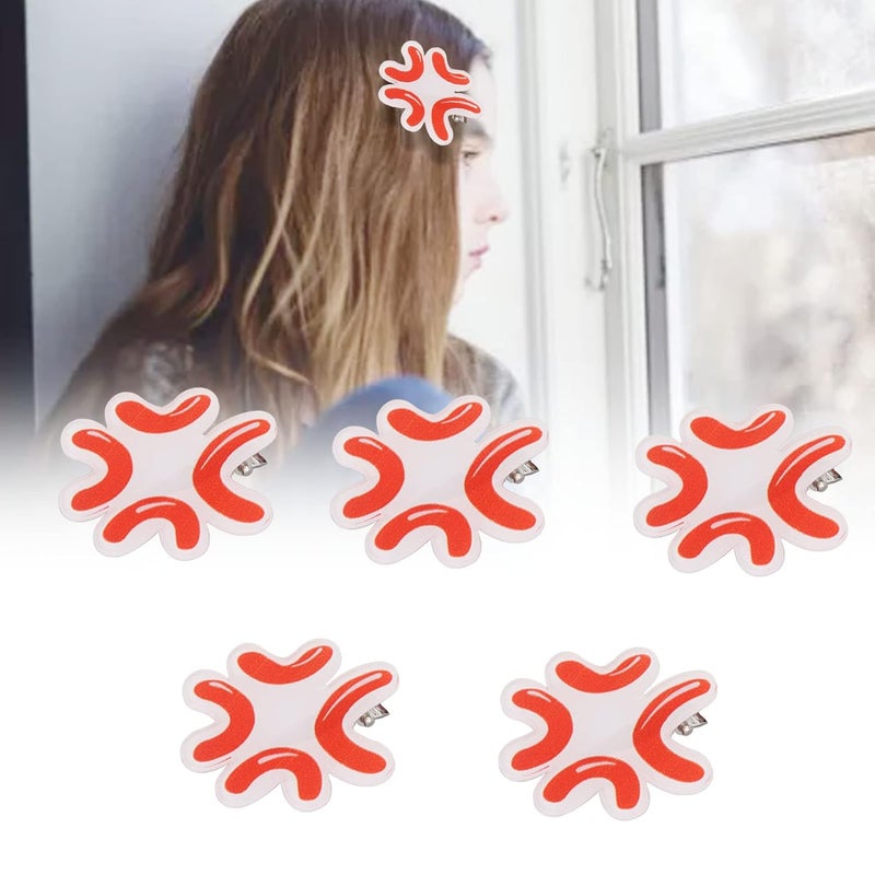Ymiko Funny Hair Clips 5pcs Cute Hair Clip Funny Shaped Hair Pins Hair Accessories Girls Funny Hairpin Hair Clips for Daily Dating Parties Funny Hair Clips Angry in white