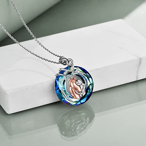 YFN Horse Pendant Necklace Jewelry 925 Sterling Silver Women Embrace Horse Gift 18" - Image 3