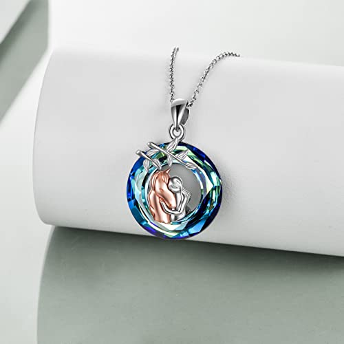 YFN Horse Pendant Necklace Jewelry 925 Sterling Silver Women Embrace Horse Gift 18" - Image 2