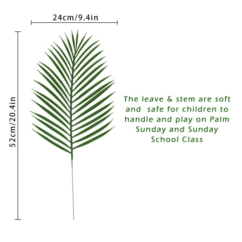 Ruidazon 40 Pcs Artificial Palm Leaves, 20.4" Outdoor Faux Palm Fronds Fake Tropical Palm Leaves for Palm Sunday Flower Arrangement Wedding Birthday Party Home Spring Summer Decor - Image 5