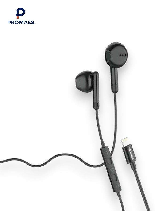 PROMASS Wired earphones with Lightning connector, built-in microphone, and volume control, compatible with iPhone 14/13/12/SE/11/XR/XS/X/8/7 and all HP iOS devices, - Image 1