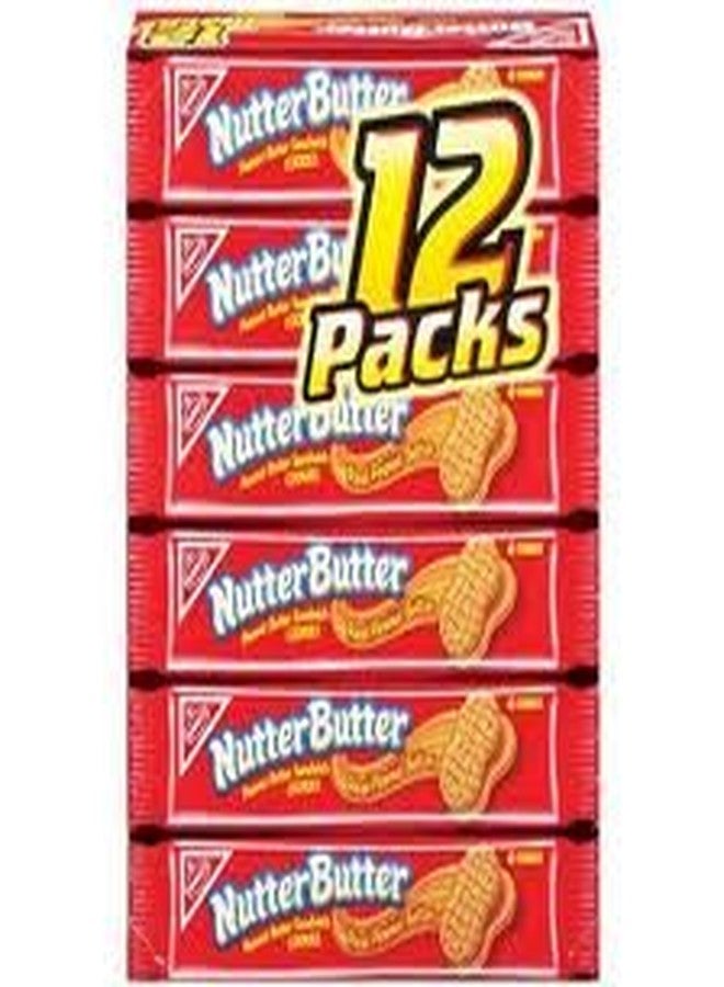 Nutter Butter Nabisco, Nutter Butter, Peanut Butter Sandwich Cookies, 12 Count, 16.7oz Box (Pack of 2)