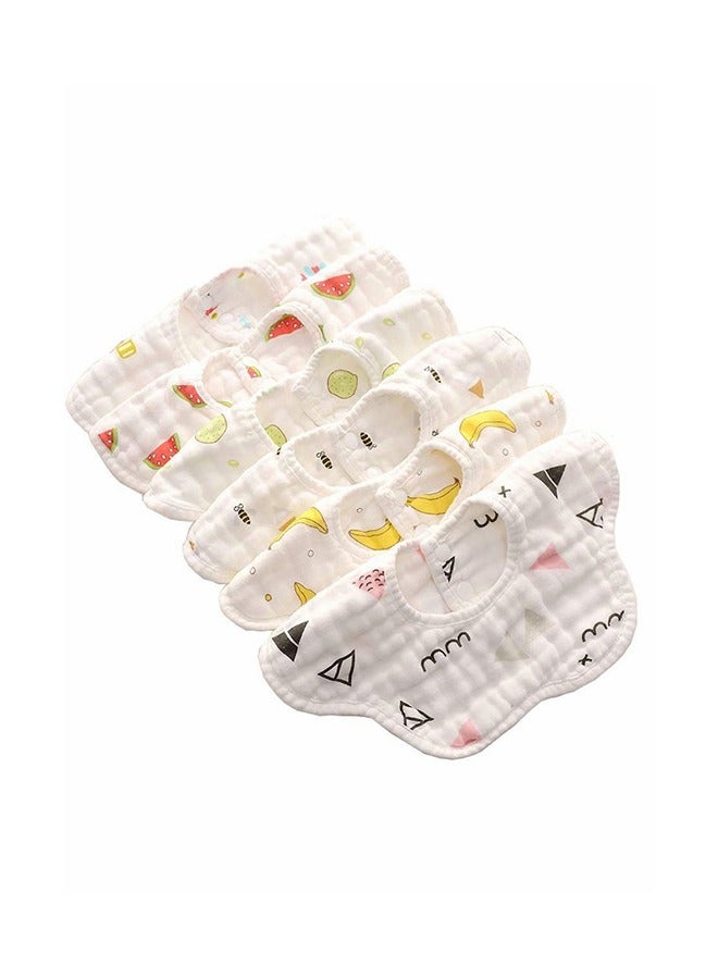 6Pcs Soft Muslin Baby Bandana Bibs - Unisex Drool Bibs for Newborns, Great for Teething and Drooling - Image 1