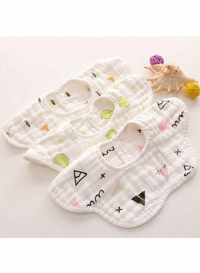 6Pcs Soft Muslin Baby Bandana Bibs - Unisex Drool Bibs for Newborns, Great for Teething and Drooling - Image 3