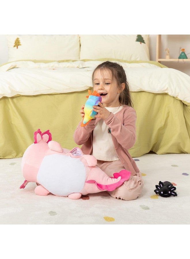 MaoGoLan 4Pcs Giant Axolotl Plush with 3 Babies Inside-23.5'' Large Ultra Soft Axolotl Stuffed Animals Throw Pillow-Squishy Plush Collection Gift for Axolotl Lover,Kids,Teens,Pink,Pink - Image 4