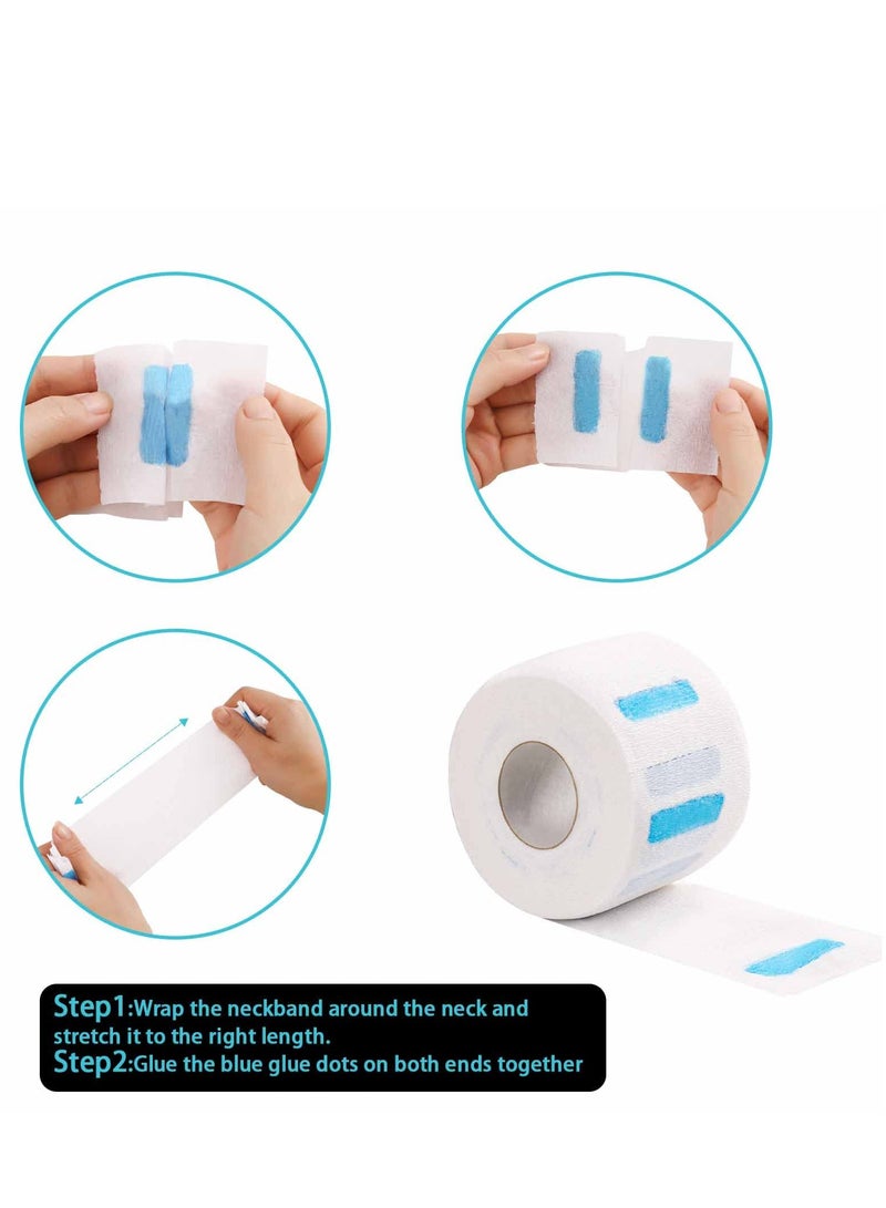 5 Rolls Disposable Barber Paper Neck Strips Disposable Neck Paper, Professional Stretchy Paper Neck Band Protector Hairdressing Accessory Tool