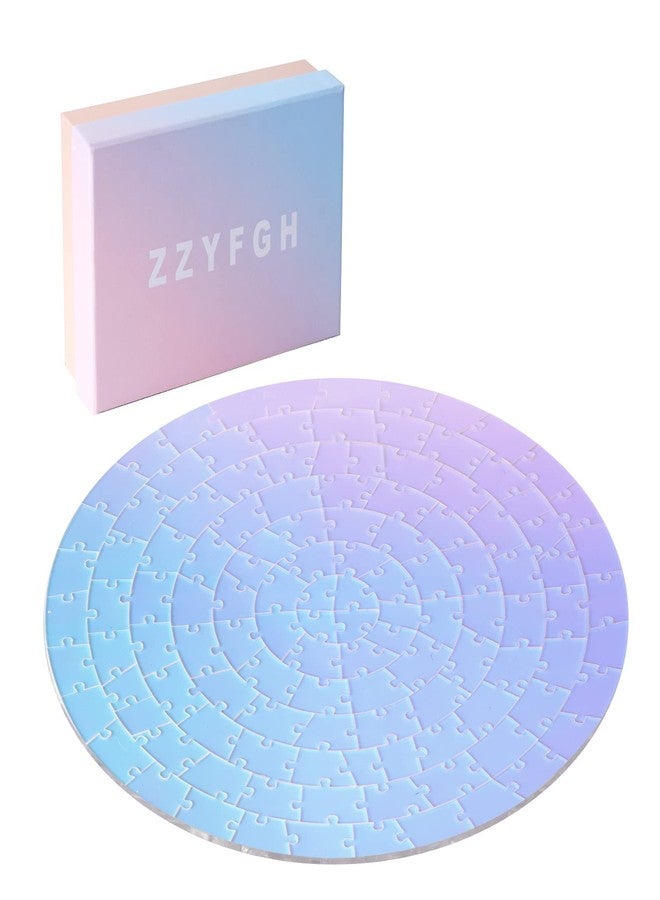 ZZYFGH Clear Round Jigsaw Puzzle, Impossible Challenge 120 Pieces Acrylic Difficult Puzzles Game for Adult - Image 1