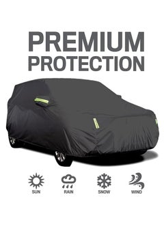 Hihonor Car Cover Waterproof All Weather,7 Layers Heavy Duty Outdoor Full Car Cover, Windproof Snowproof Rain Hail Sun UV Protection Full Outdoor Indoor Exterior Car Covers, Black  - Image 1