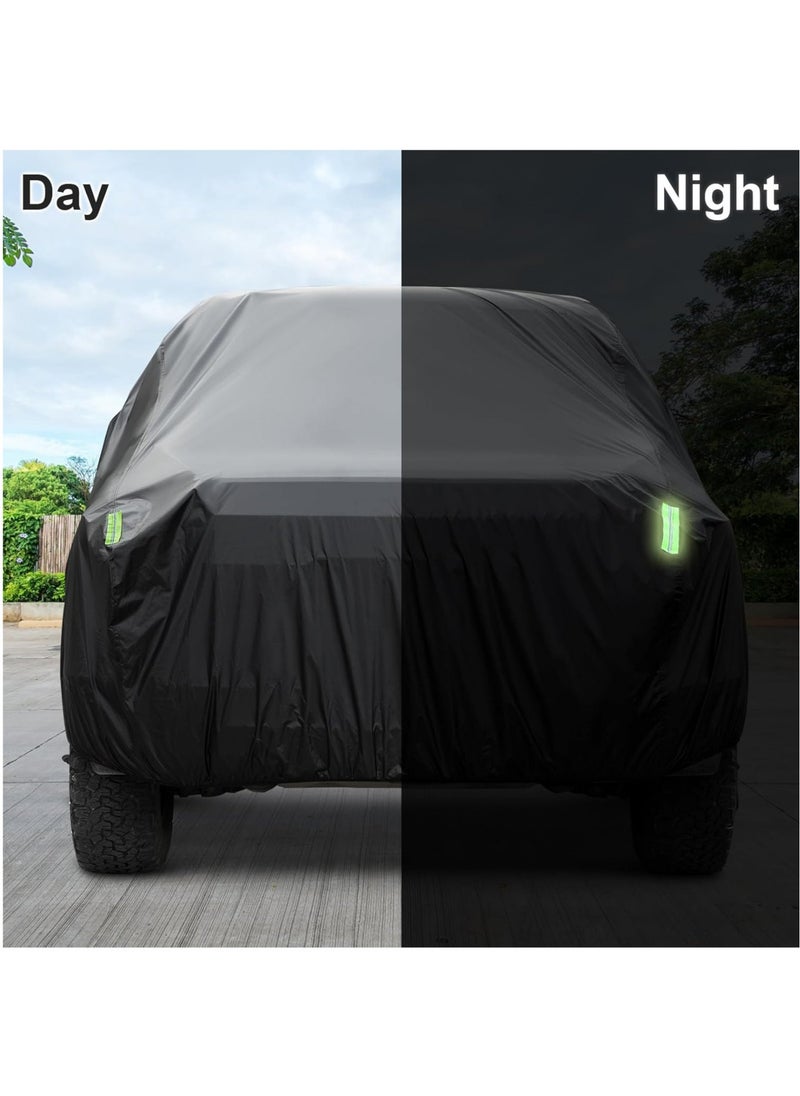 Hihonor - Car Cover Waterproof All Weather,7 Layers Heavy Duty Outdoor Full Car Cover, Windproof Snowproof Rain Hail Sun UV Protection Full Outdoor Indoor Exterior Car Covers, Black - Image 1